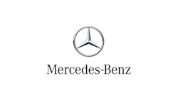 Mercedes-Benz logo with three-pointed star in silver circle