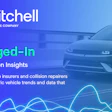 Mitchell Q1 2025 EV Collision Insights report cover with electric vehicle