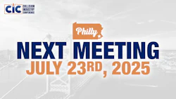 CIC conference announcement for July 23rd, 2025 in Philadelphia with city skyline backdrop
