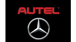 Autel and Mercedes-Benz logos on black background