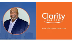 Clarity Car Care corporate logo with blue and orange branding