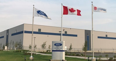 Ford Canada's auto parts distribution centre in Paris, Ontario.