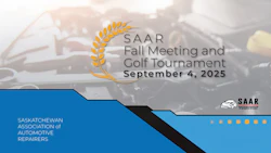 SAAR Fall Meeting and Golf Tournament event poster with automotive industry branding