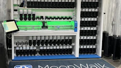 PPG MoonWalk industrial mixing and dispensing system with multiple black containers