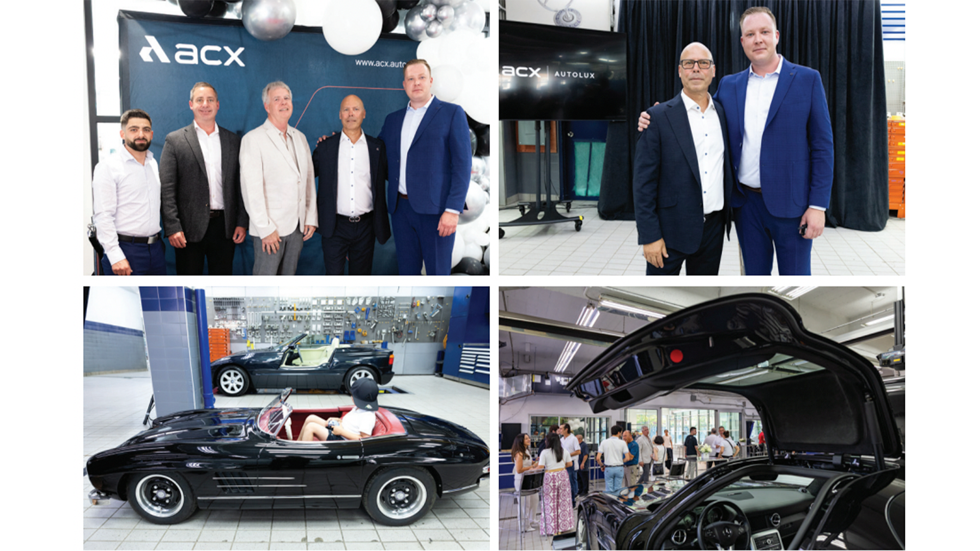 ACX corporate event showcasing team members and automotive technology