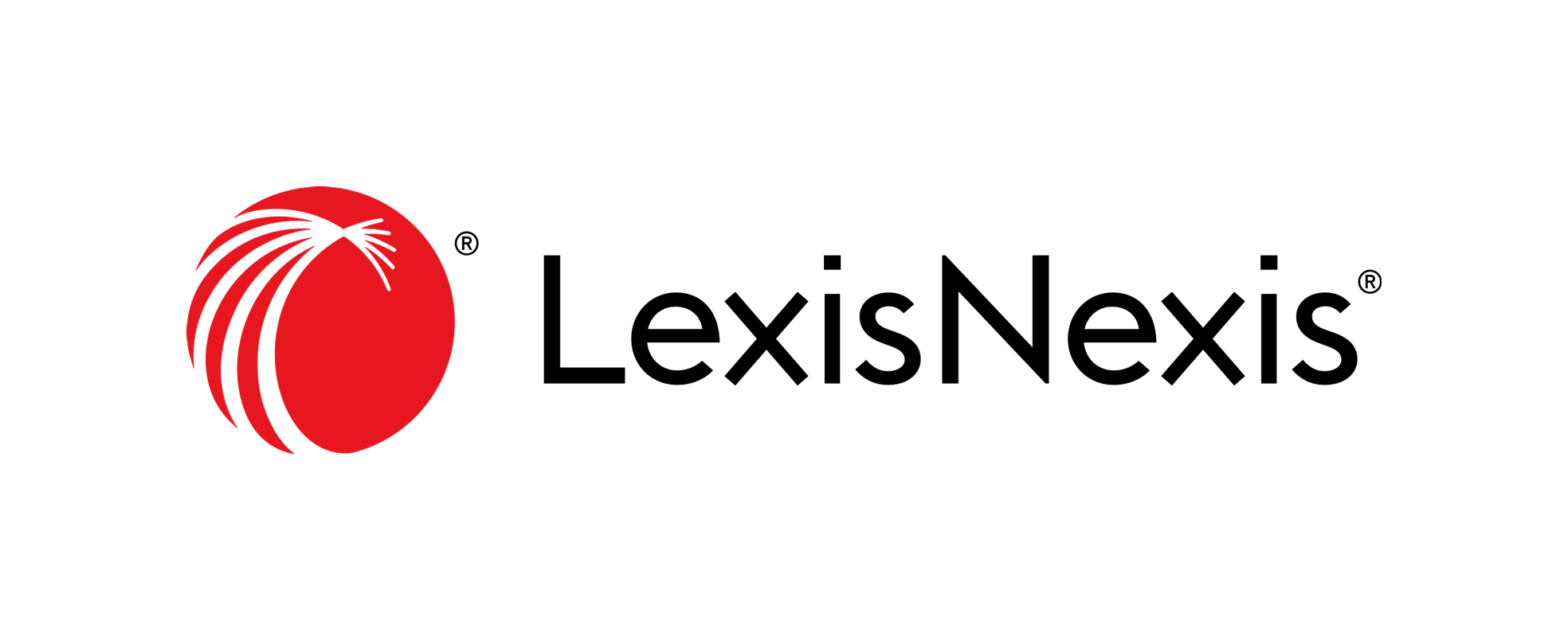 LexisNexis logo: Red circular symbol with curved lines beside black text