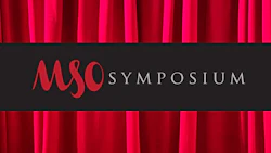 MSO Symposium logo with red and black color design