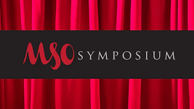 MSO Symposium logo with red and black color design