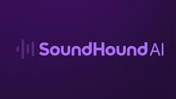 SoundHound AI logo: Purple text with sound wave graphic