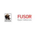 Indasa rhino logo and Fusor Repair Adhesives brand logos