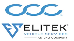 CCC Elitek Vehicle Services logo in blue and white