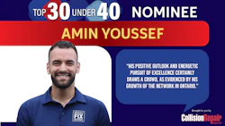 Amin Youssef, Top 30 Under 40 nominee in blue Reseau Fix polo shirt
