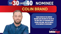 Colin Brand, Top 30 Under 40 nominee for CollisionRepair, wearing blue shirt