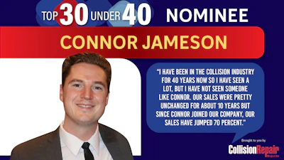 Connor Jameson, Top 30 Under 40 Nominee in Collision Repair industry