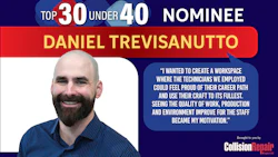 Top 30 Under 40 nominee Daniel Trevisanutto in blue collared shirt
