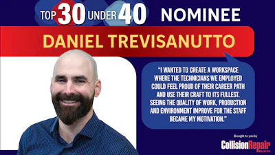 Top 30 Under 40 nominee Daniel Trevisanutto in blue collared shirt