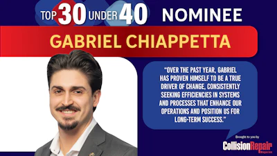Gabriel Chiappetta Top 30 Under 40 nominee for Collision Repair Magazine