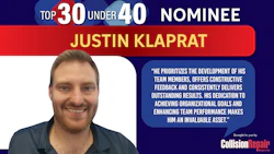 Justin Klaprat, Top 30 Under 40 nominee for Collision Repair Magazine