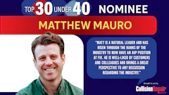 Matthew Mauro, Top 30 Under 40 nominee in green shirt, CollisionRepair Magazine