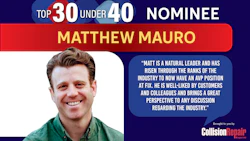 Matthew Mauro, Top 30 Under 40 nominee in green shirt, CollisionRepair Magazine