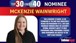 McKenzie Wainwright, Top 30 Under 40 nominee for Collision Repair Magazine