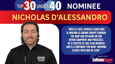 Nicholas D'Alessandro, Top 30 Under 40 nominee for Collision Repair industry
