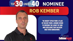 Rob Kember, Top 30 Under 40 nominee for Collision Repair Magazine