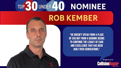Rob Kember, Top 30 Under 40 nominee for Collision Repair Magazine