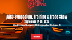 AARO Symposium event poster with automotive silhouettes and event details