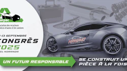 ARPAC Congress 2023 poster with sports car, promoting responsible automotive recycling