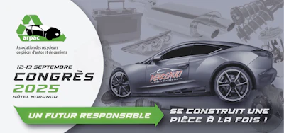 ARPAC Congress 2023 poster with sports car, promoting responsible automotive recycling