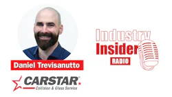 CARSTAR Collision & Glass Service logo with Industry Insider Radio microphone graphic