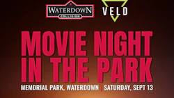 Movie Night in the Park event poster for Waterdown Memorial Park on Sept 13