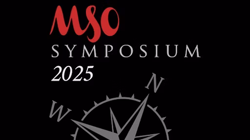 MSO Symposium 2025 logo with compass design