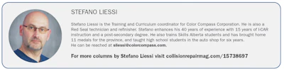 Professional headshot of Stefano Liessi, training coordinator with glasses and gray shirt