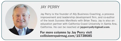 Professional headshot of Jay Perry, business coach and author, with biographical details
