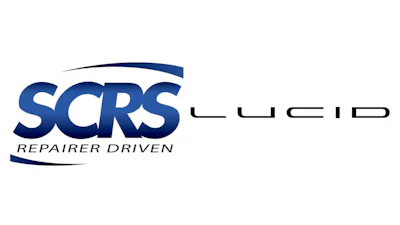 SCRS Lucid corporate logo in blue and white with 'Repairer Driven' tagline