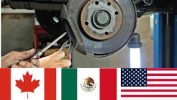 Flags of Canada, Mexico, and United States representing North American trade partnership