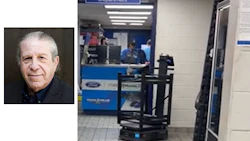 Ford service department interior with service counter and robotic equipment