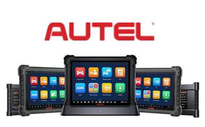 Autel diagnostic scanning tools with multicolor app interface screens