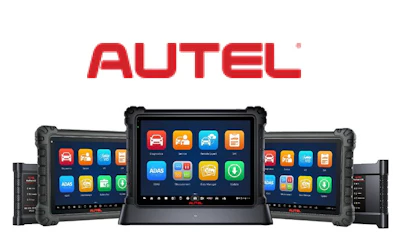 Autel diagnostic scanning tools with multicolor app interface screens
