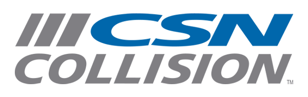 CSN Collision automotive repair services logo in blue and gray