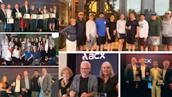 Collage of group photos showing professional and casual team gatherings