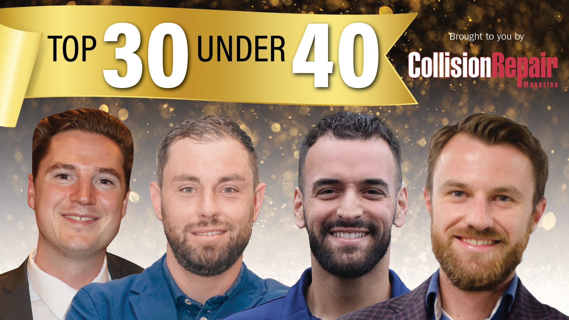 Top 30 Under 40 professional magazine feature with four smiling men