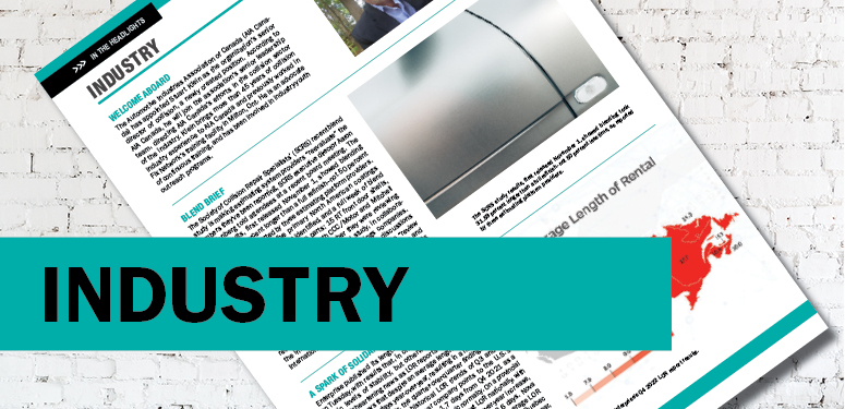 Industry publication layout with teal header and text columns