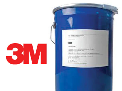 3M red logo beside blue industrial chemical barrel