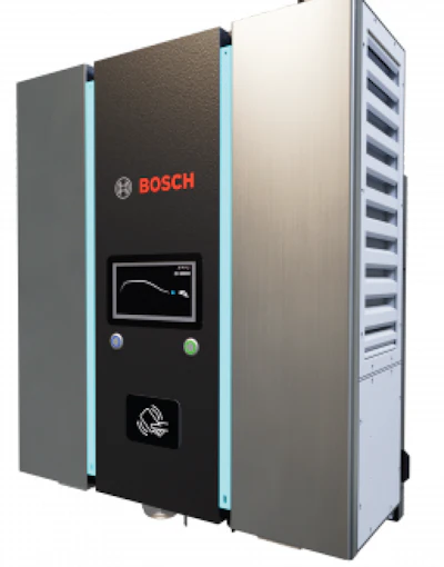 Bosch electronic control panel with digital display and ventilation panels