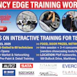 Efficiency Edge Training Workshop flyer advertising free hands-on tech training with registration details and multiple sponsor logos