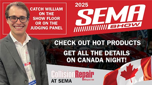 SEMA Show 2025 promotional poster featuring Canada Night event details