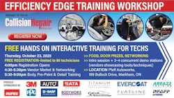 Efficiency Edge Training Workshop for automotive technicians, featuring multiple sponsor logos